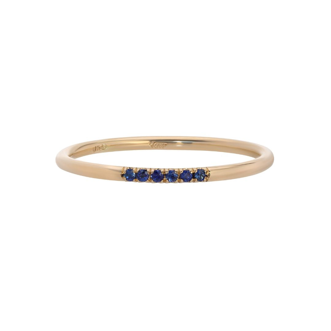 Blue Sapphire Semi Pave Ring