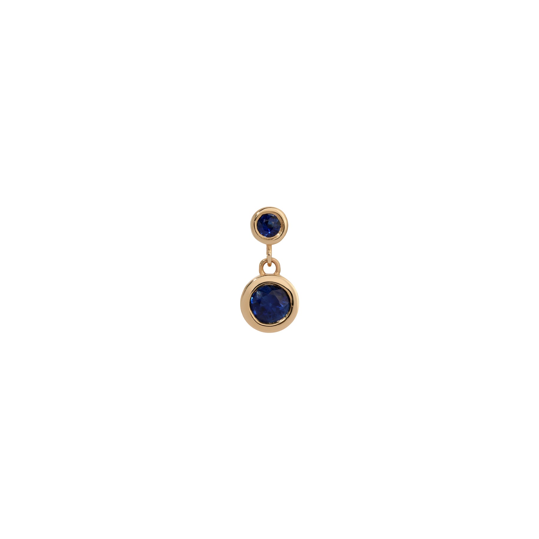 Blue Sapphire 2 Bezel Dangle (Single)