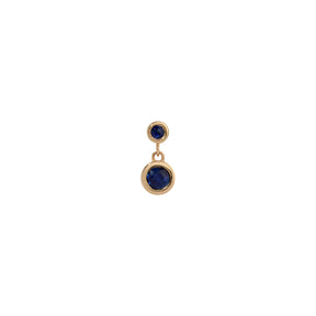 Blue Sapphire 2 Bezel Dangle (Single)