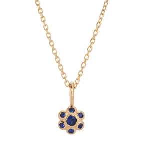 Blue Sapphire Flower Necklace