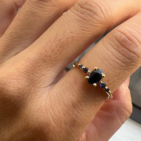 Blue Sapphire Pebble Ring