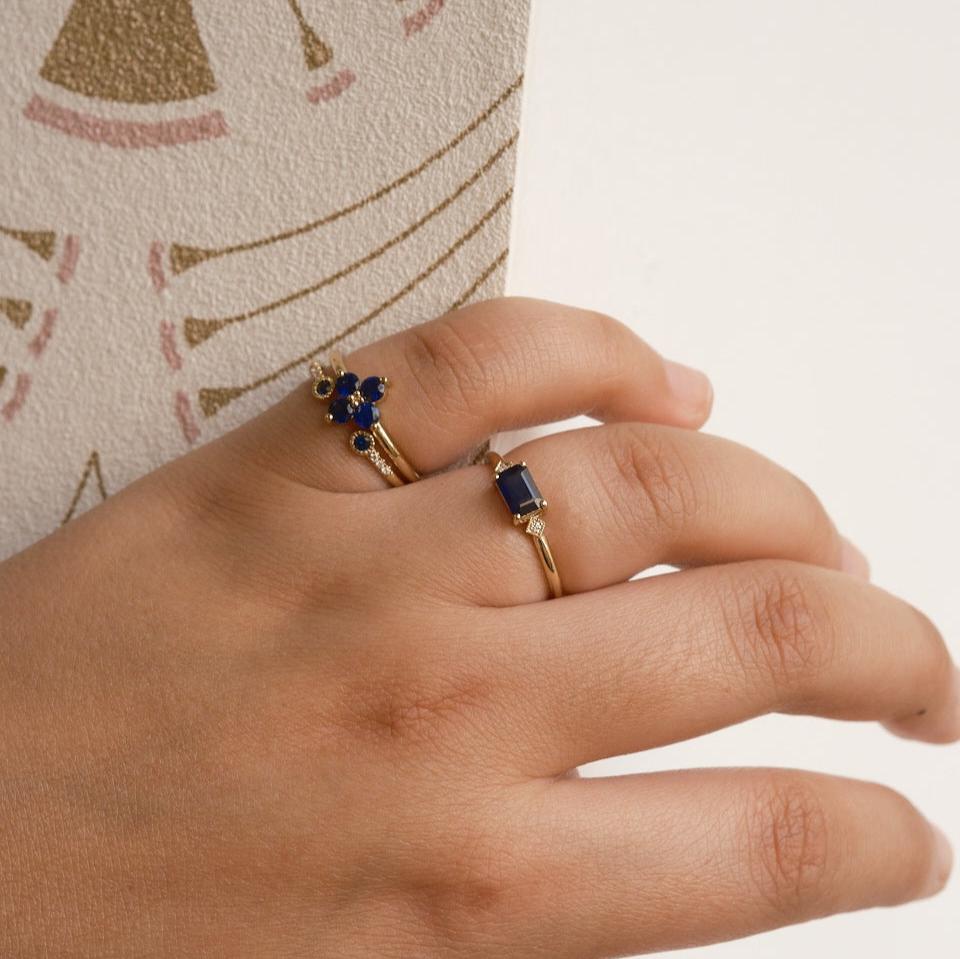 Blue Sapphire Sundrop Ring