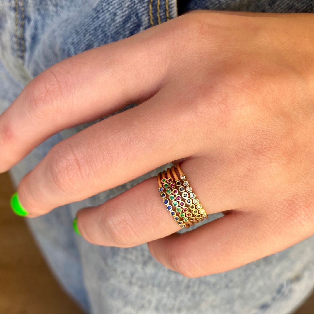 Emerald Cobblestone Ring