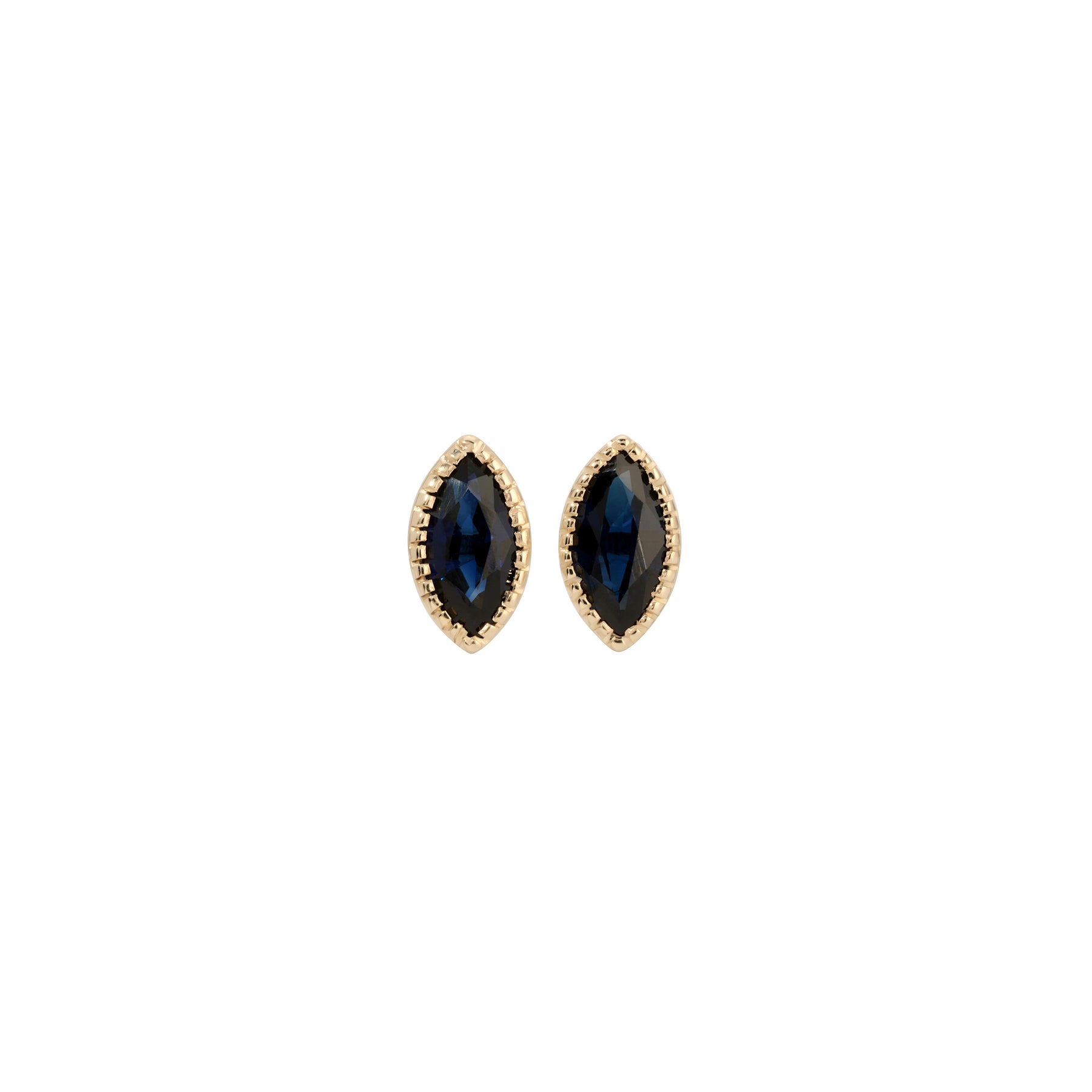 Blue Sapphire Marquise Earrings (Pair)