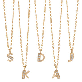 Diamond Art Deco Letter Necklace