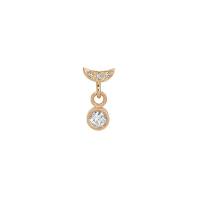 Diamond Crescent Moon Dangle Earring (Single)