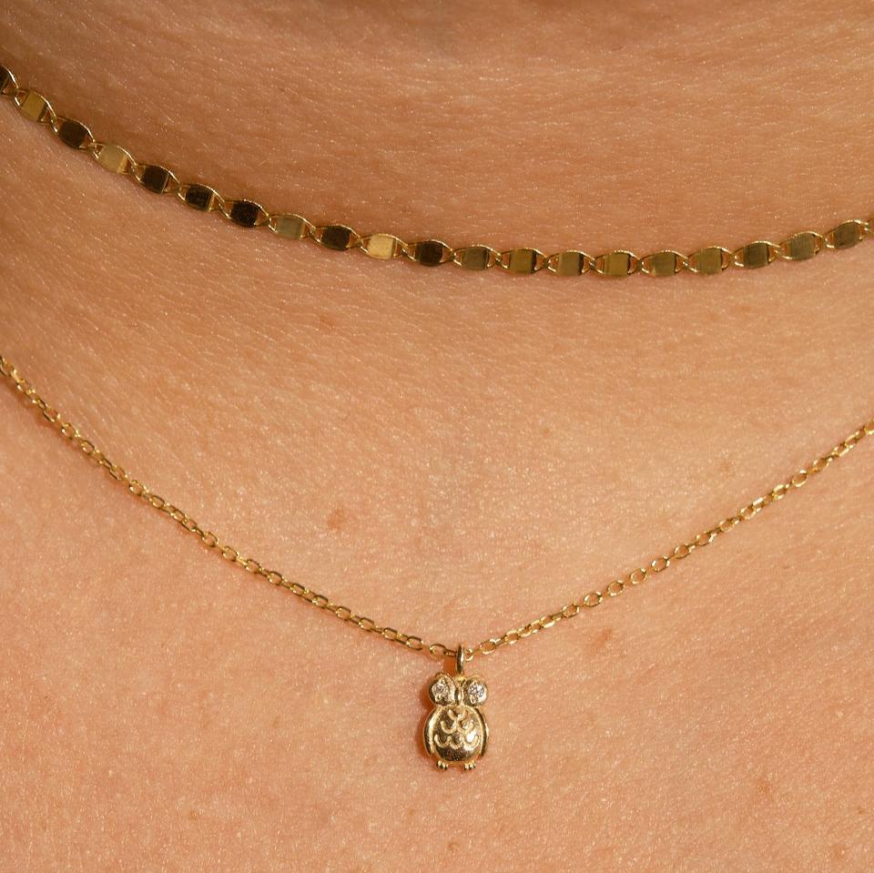 Diamond Owl Necklace