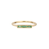 Emerald Baguette Beam Ring