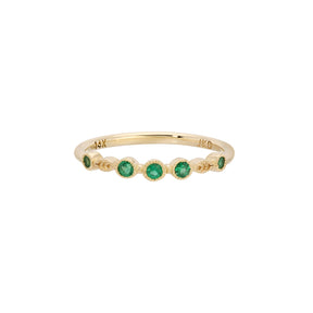 Emerald Pebble Leaf Ring
