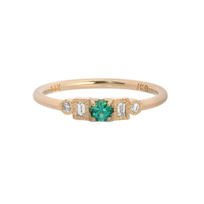 Emerald Petite Round Era Ring