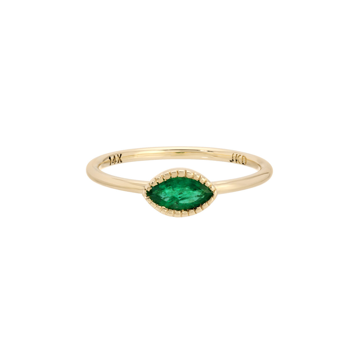 Emerald Solo Marquise Ring