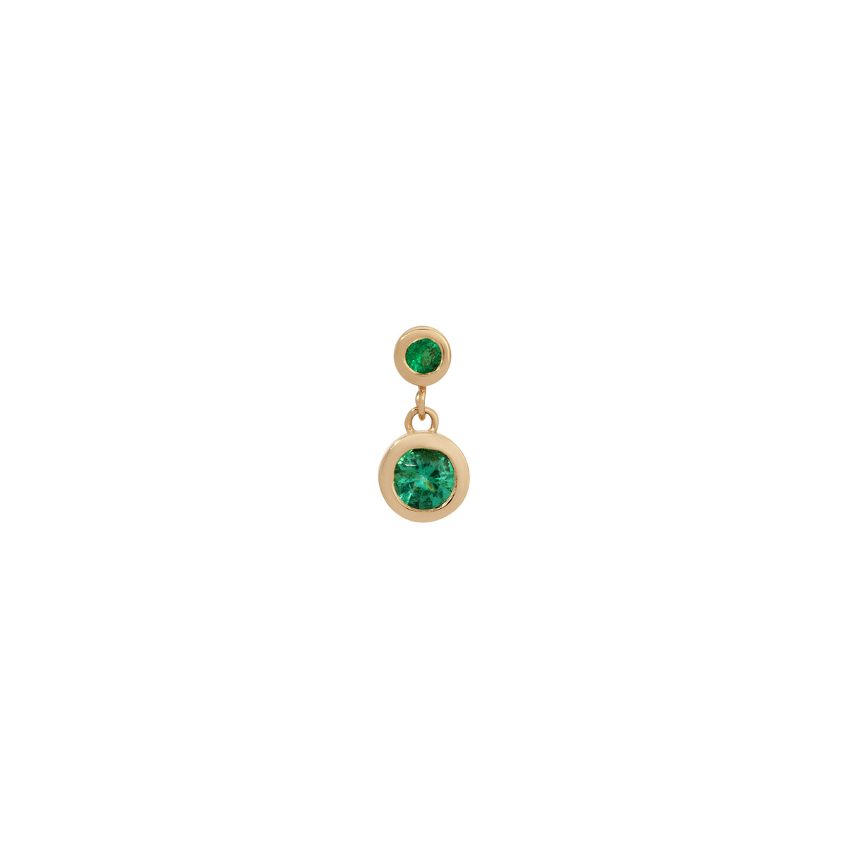 Emerald 2 Bezel Dangle (Single)