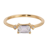 Emerald Cut Diamond Square Deco Ring