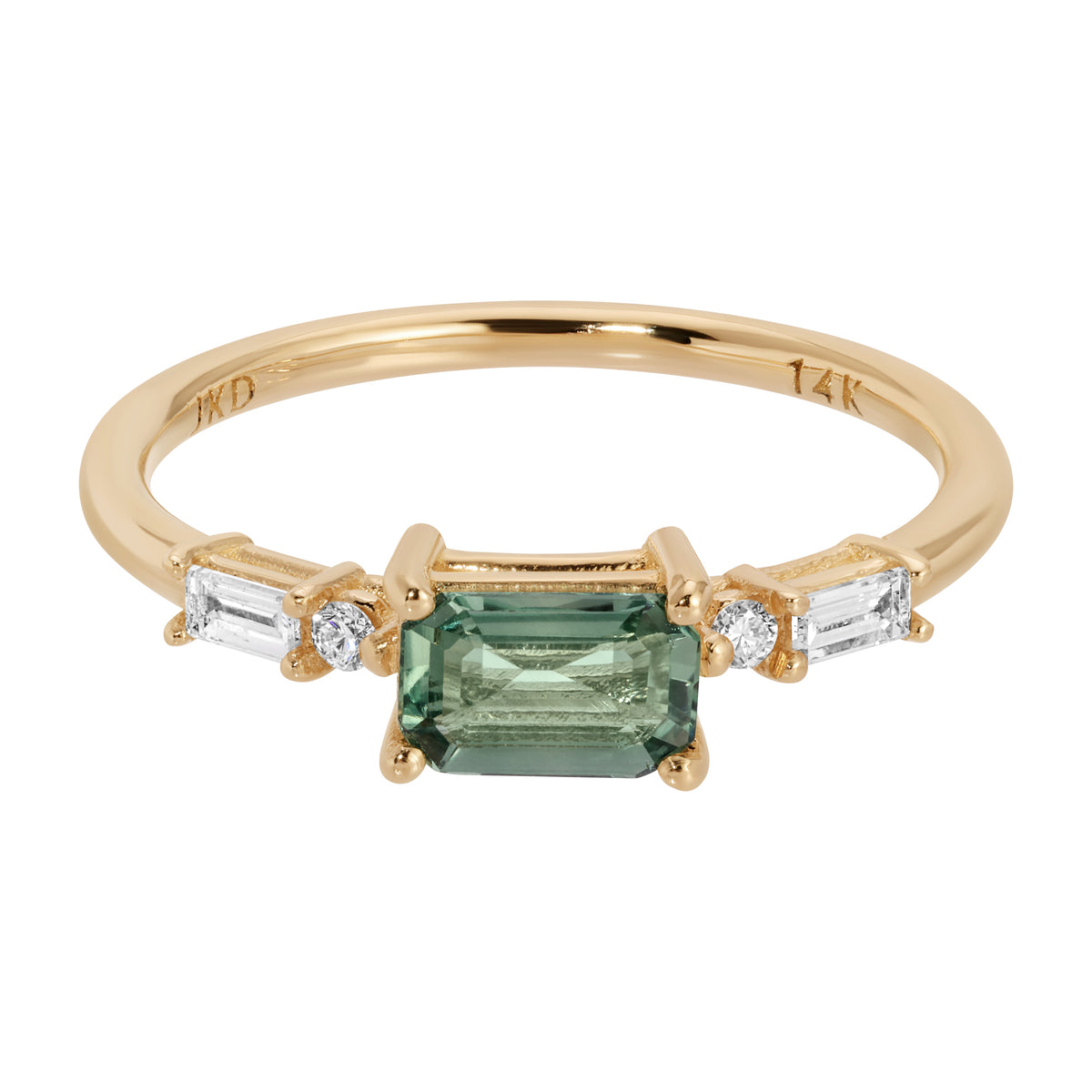 Emerald Cut Green Sapphire Etude Ring