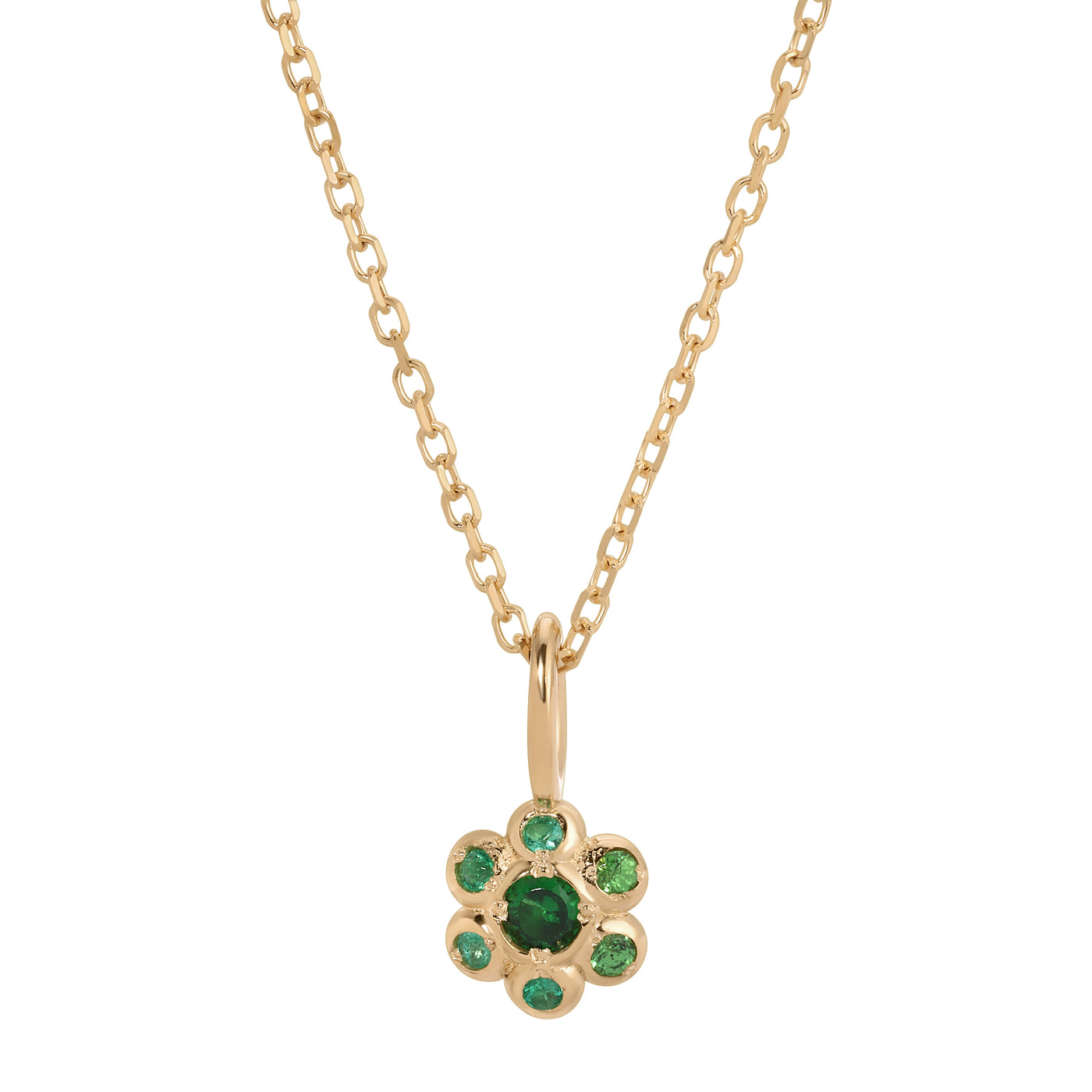 Shimmering Emerald Floral Necklace Set