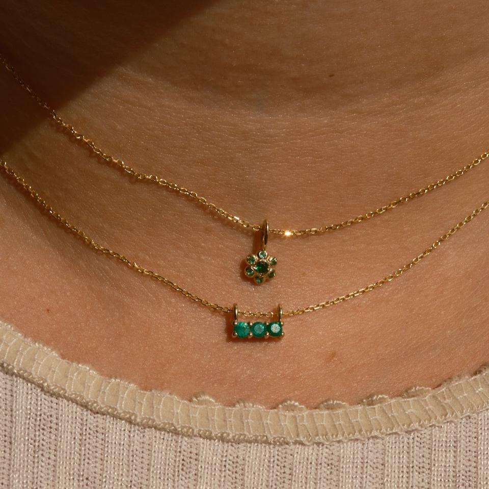 Emerald Flower Necklace