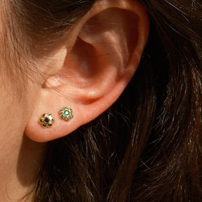 Emerald Flower Stud (Single)