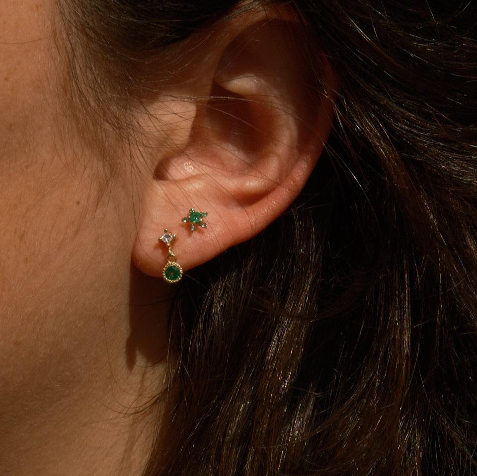 Emerald PC Dangle Earring (Single)