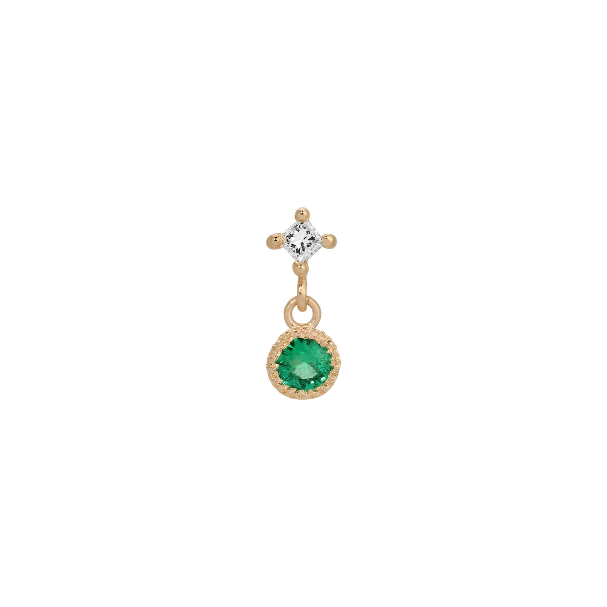 Emerald PC Dangle Earring (Single)