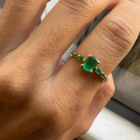 Emerald Pebble Ring