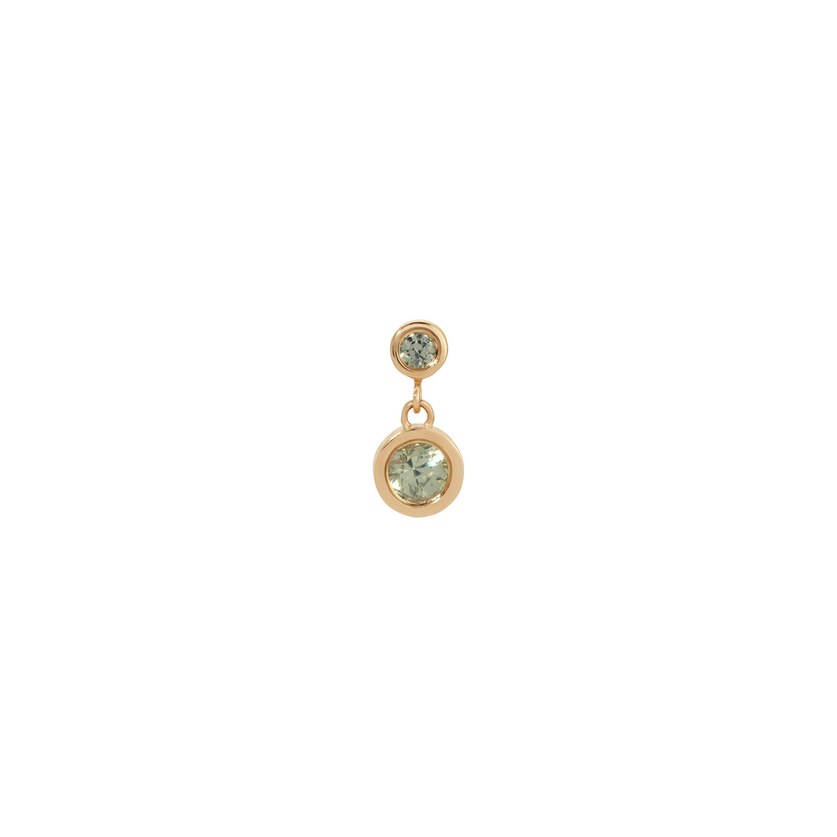 Green Sapphire 2 Bezel Dangle (Single)