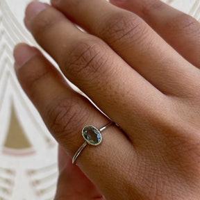 Oval Green Sapphire Wisp Ring
