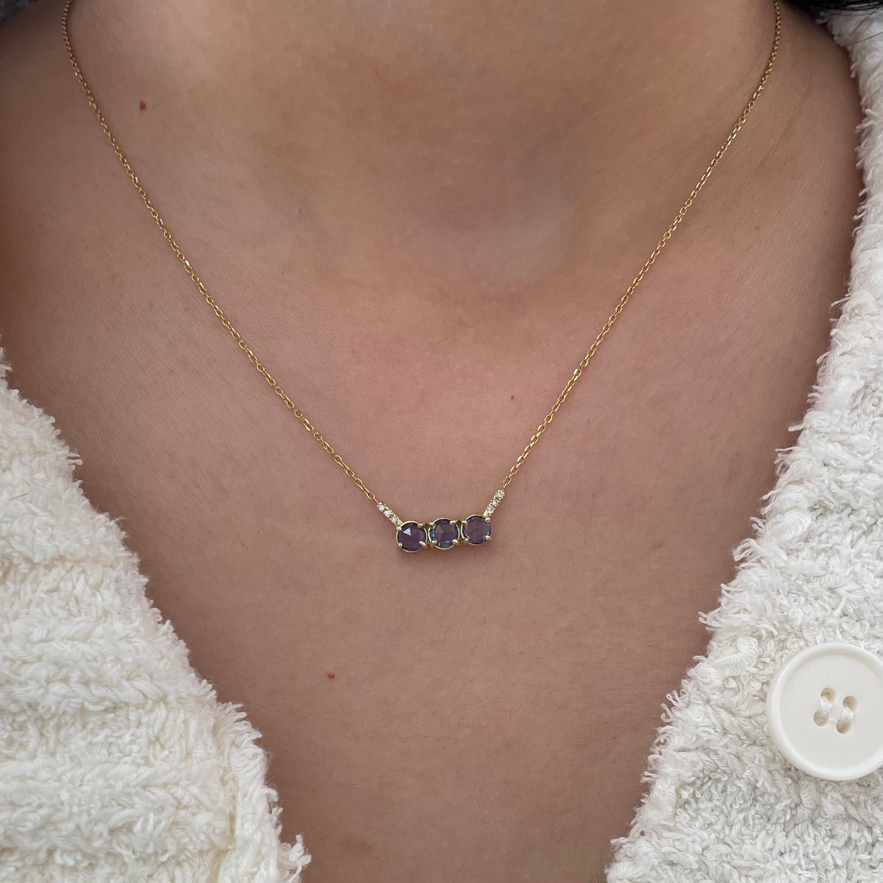 rose cut sapphire necklace