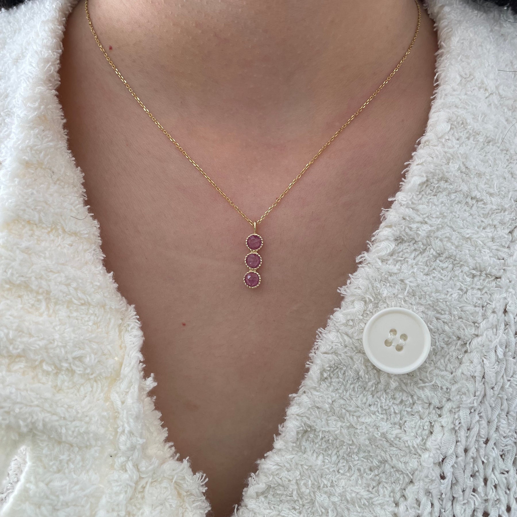 pink sapphire mazurka necklace