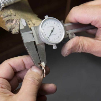 jeweler measuring ring