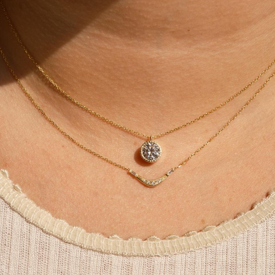 Large Diamond Magic Eye Necklace (Lab Diamond)