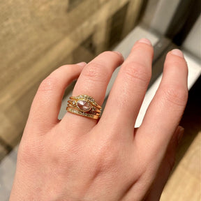 Oval Rose Cut Diamond Teardrop Ring (OOAK)