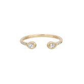 Pear Diamond Equilibrium Cuff Ring