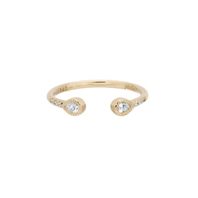 Pear Diamond Equilibrium Cuff Ring