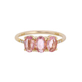 Pink Sapphire Olive Equilibrium Ring 