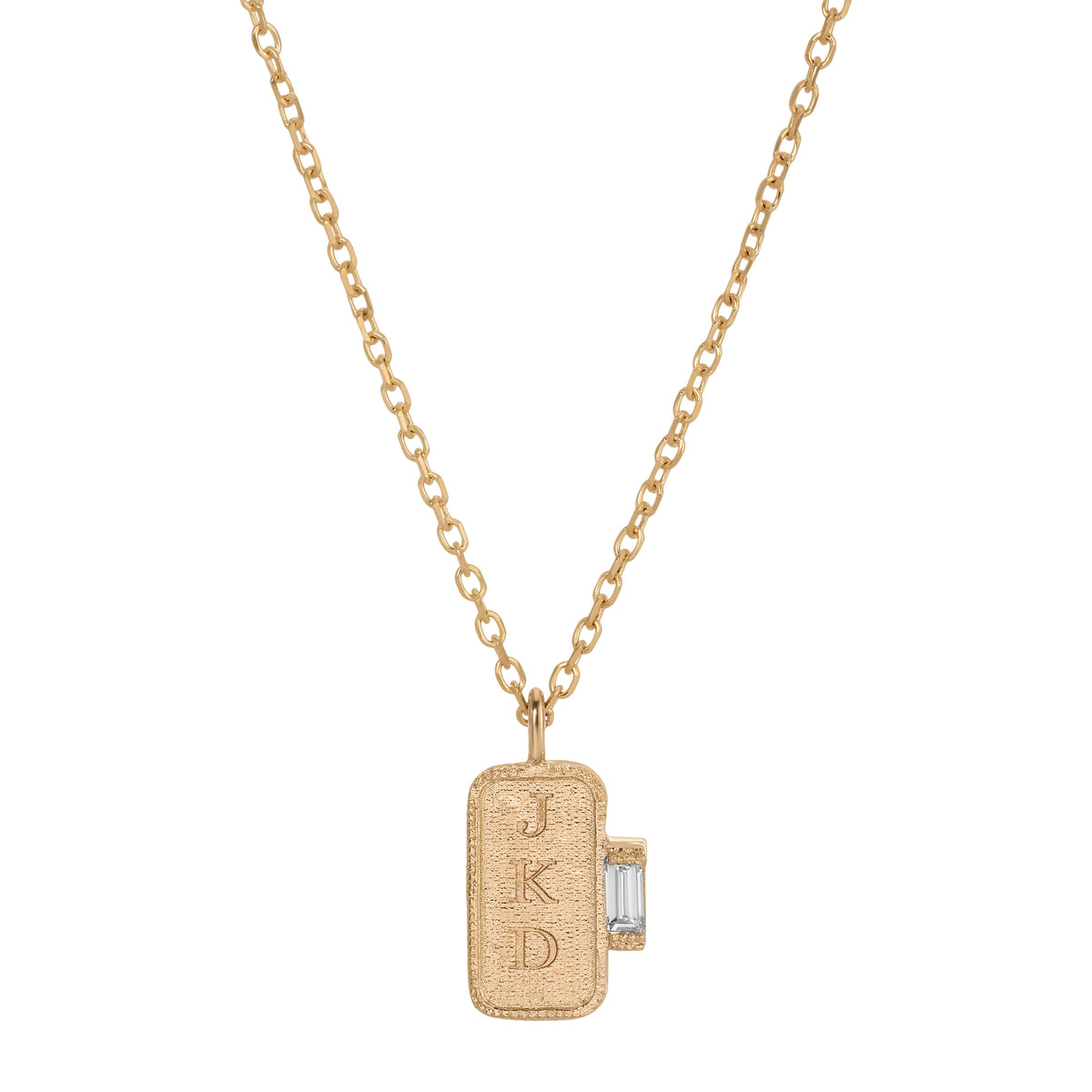 Rectangle Baguette Signet Necklace