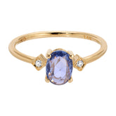 Rose Cut Oval Blue Sapphire Square Deco Ring