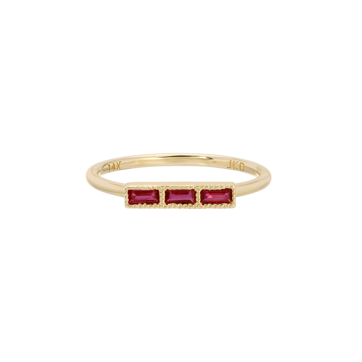 Ruby Baguette Beam Ring