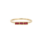 Ruby Baguette Beam Ring