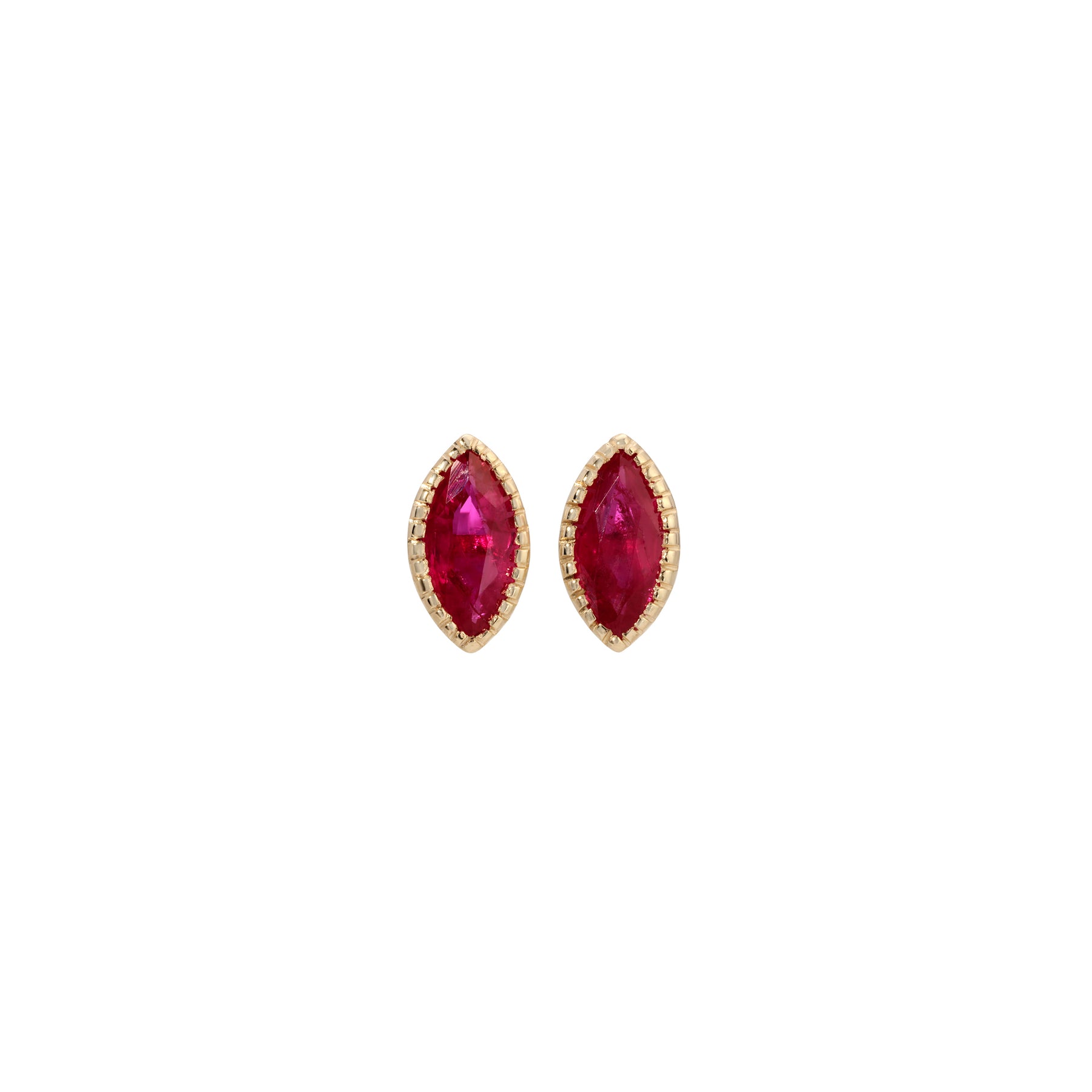 Ruby Sapphire Marquise Earrings (Pair)
