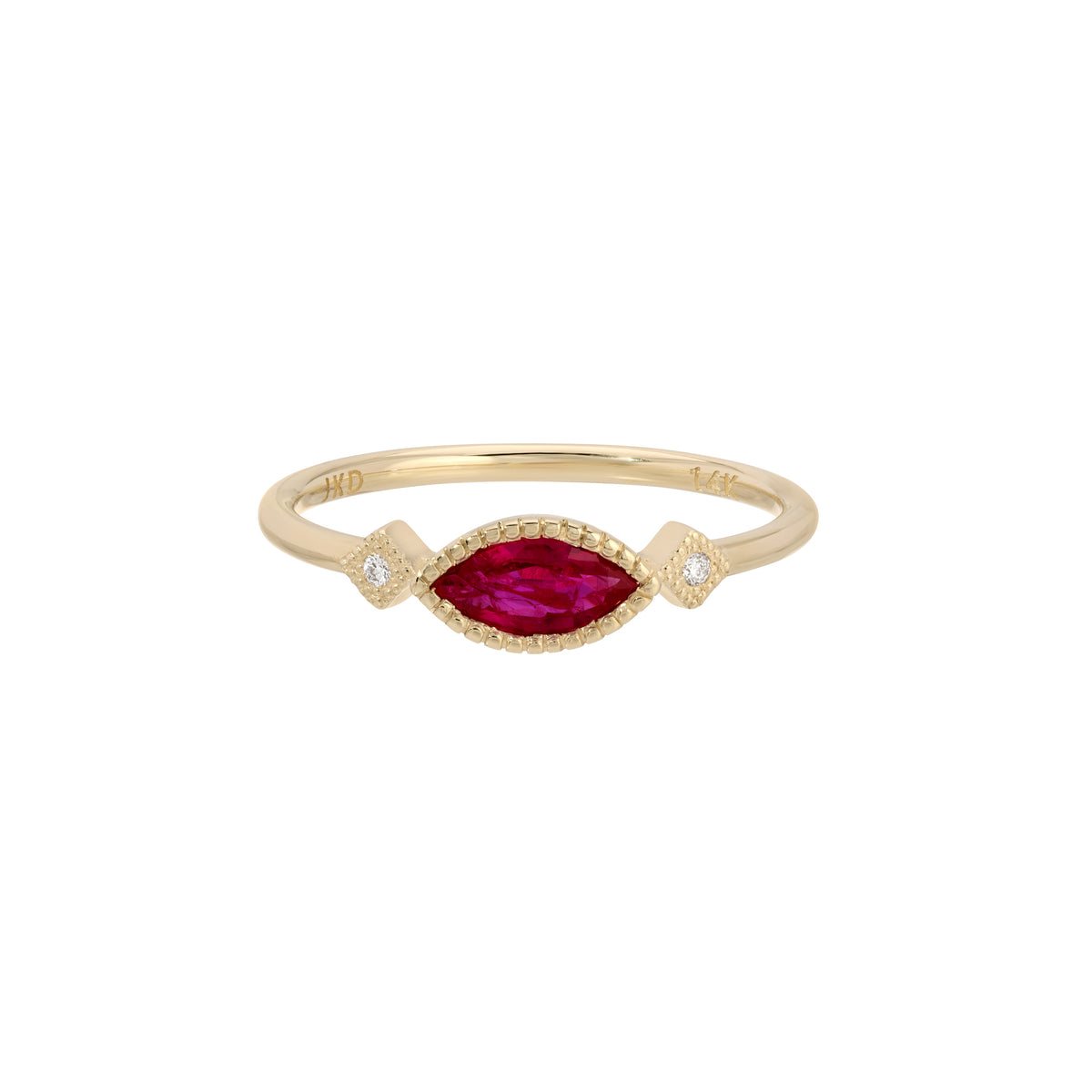 Ruby Marquise Square Deco Ring