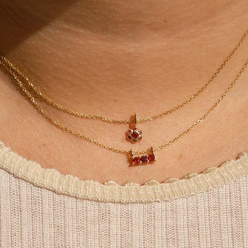 Ruby Flower Necklace