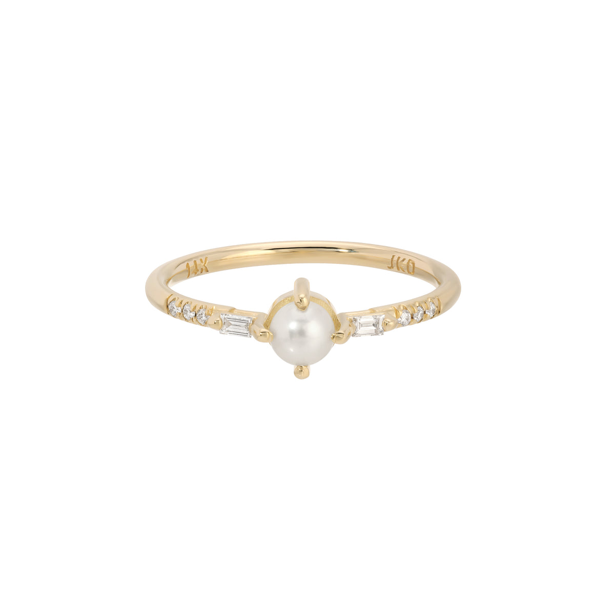 Solo Pearl Baguette Equilibrium Ring