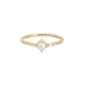 Solo Pearl Baguette Equilibrium Ring