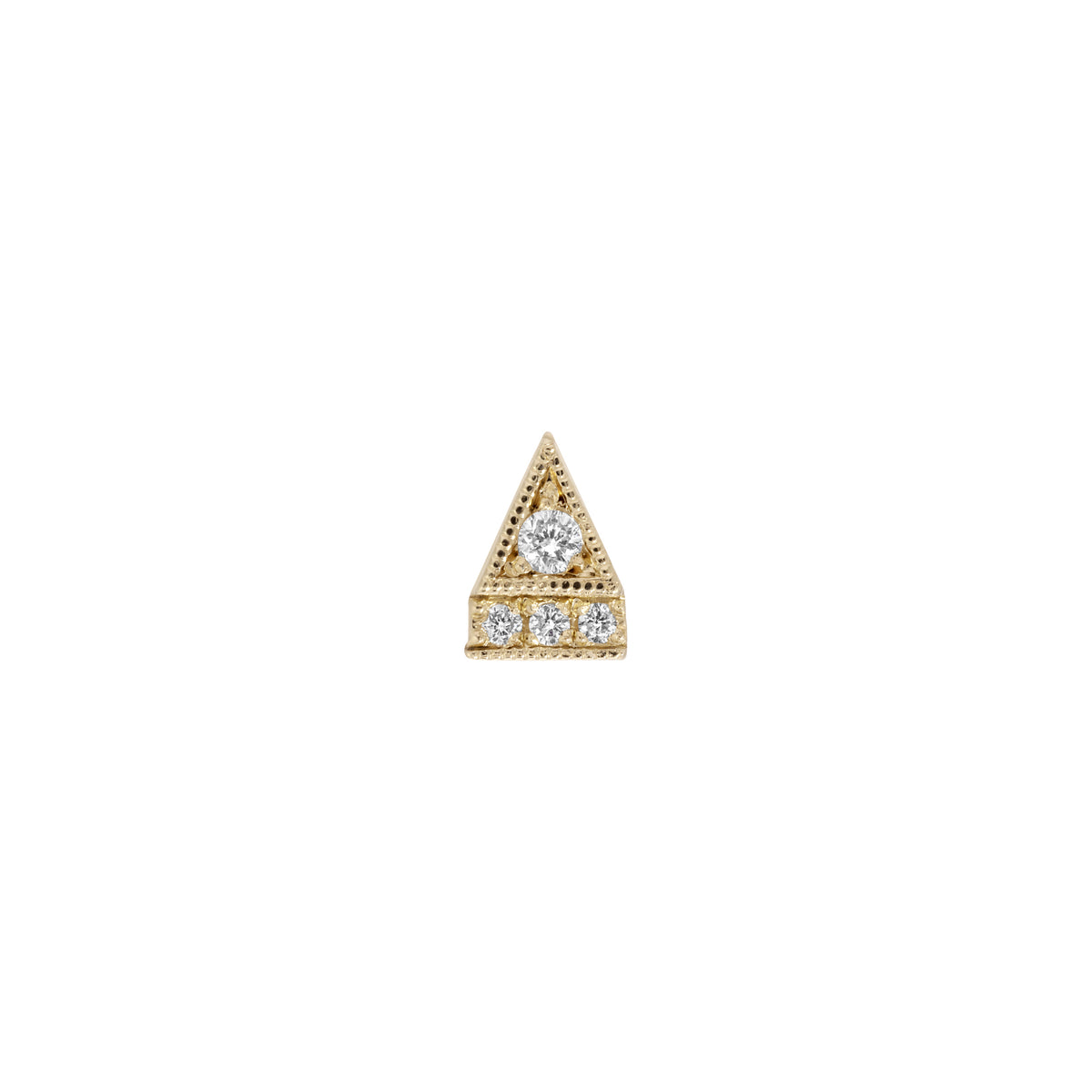 White Diamond Deco Point Triangle Stud (Single)