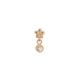 White Diamond Flower Dangle Earring (Single)