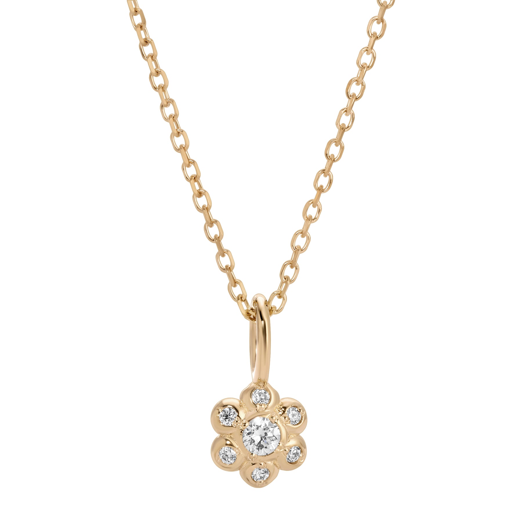 White Diamond Flower Necklace