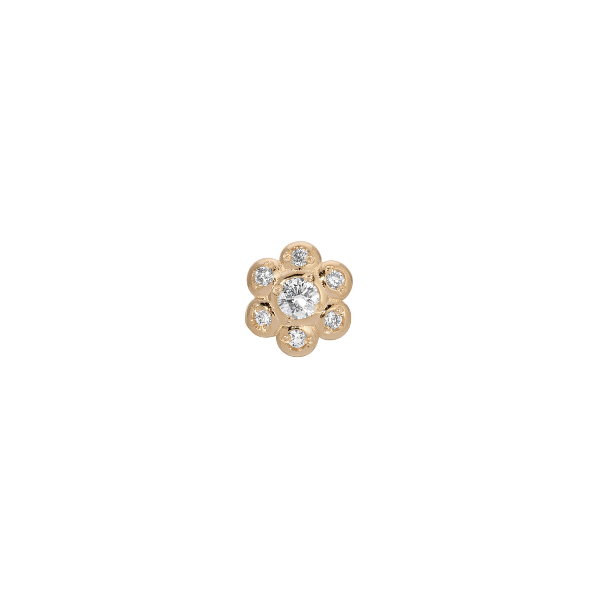 White Diamond Flower Stud (Single)