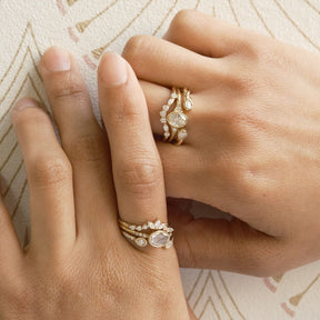 Pear Diamond Equilibrium Cuff Ring