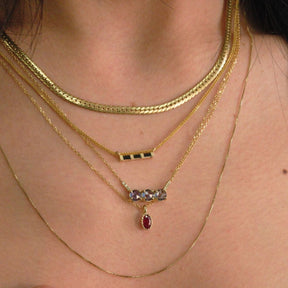 rose cut sapphire necklace