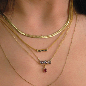 oval ruby wisp necklace